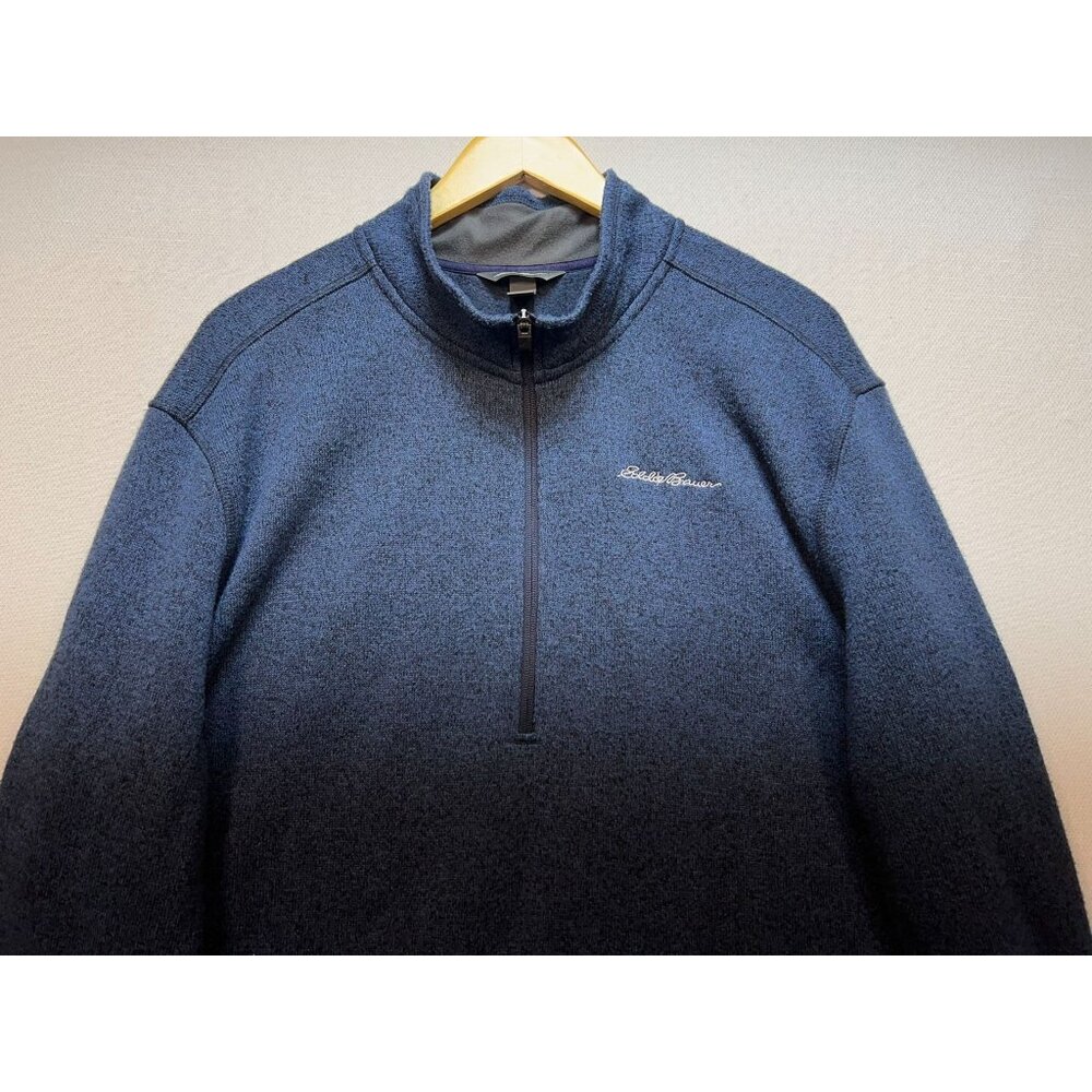 Eddie Bauer Men's Quarter Zip Fleece Pullover Sweater Long Sleeve Size XXL Blue - Picture 5 of 11